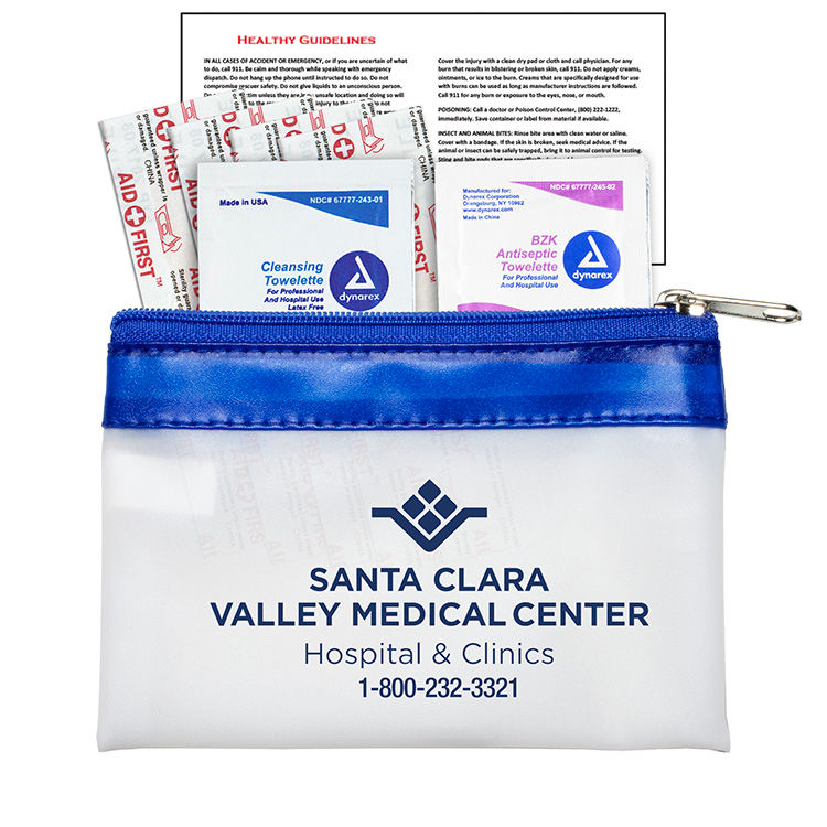 Thumbnail: "SAFETY-ON-THE-GO" 7 Piece First Aid Kit in Colorful Zipper Vinyl Pouch