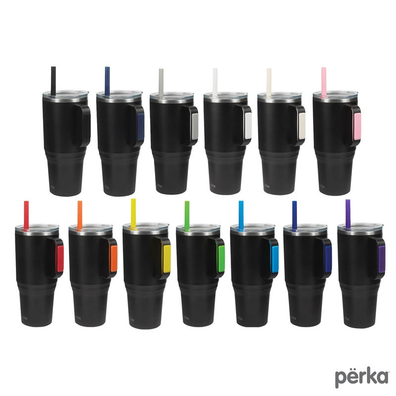 Thumbnail: Perka® Portofino 36 oz. Double Wall Recycled Stainless Steel Travel Mug