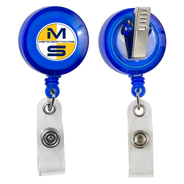 Thumbnail: "Worthington VL" 30" Cord Round Jumbo Imprint Retractable Badge Reel and Badge
