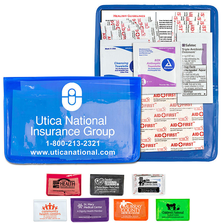 "HEAL-ON-THE-GO XL" 15 Piece Economy First Aid Kit in Colorful Vinyl Kit