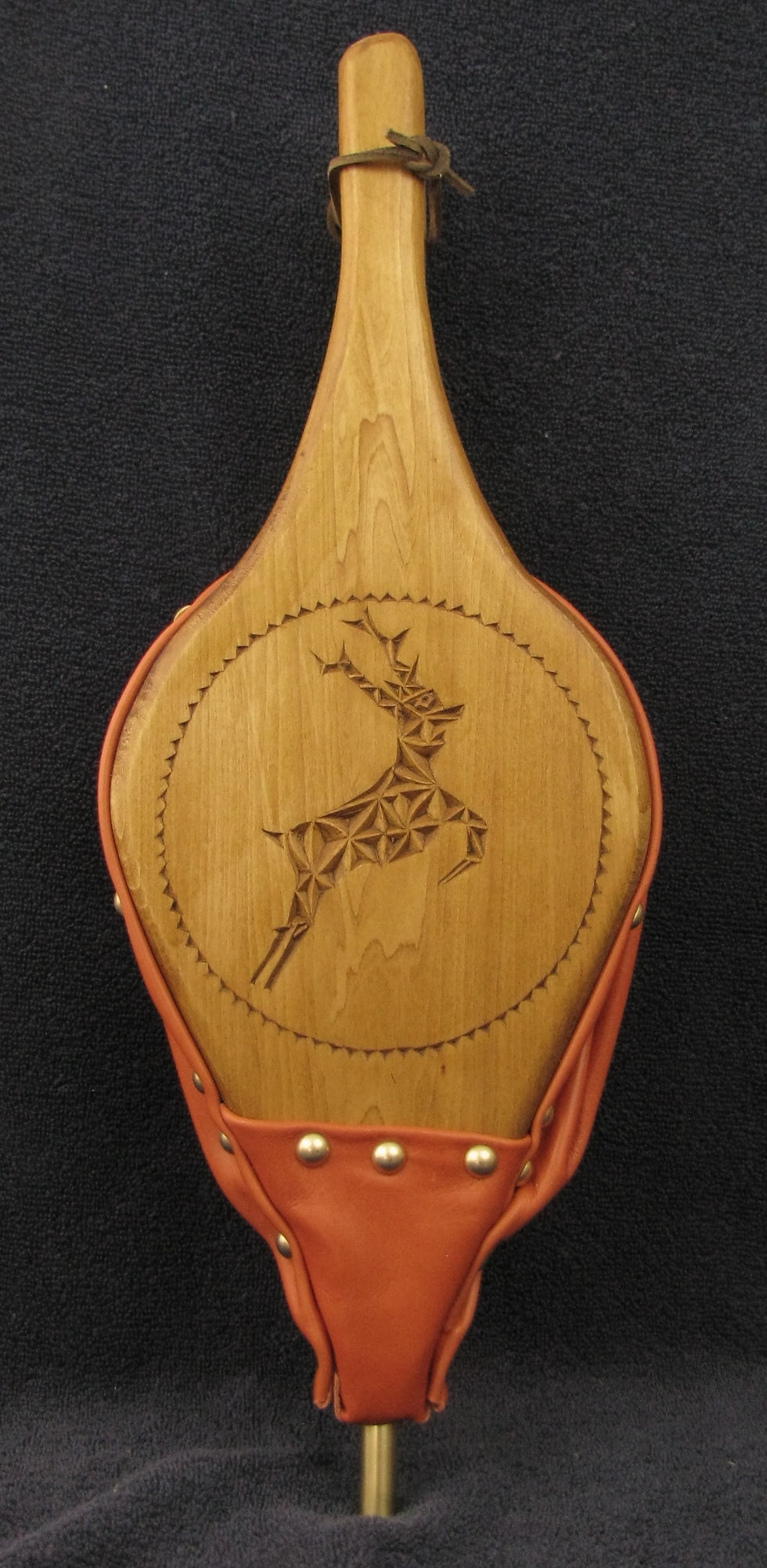 Chip Carved Fireplace Bellows Stag laughingcoyotewood