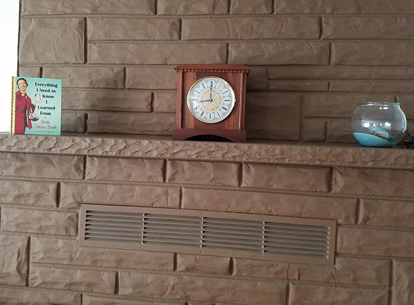 traditional wanut mantel clock in its new home