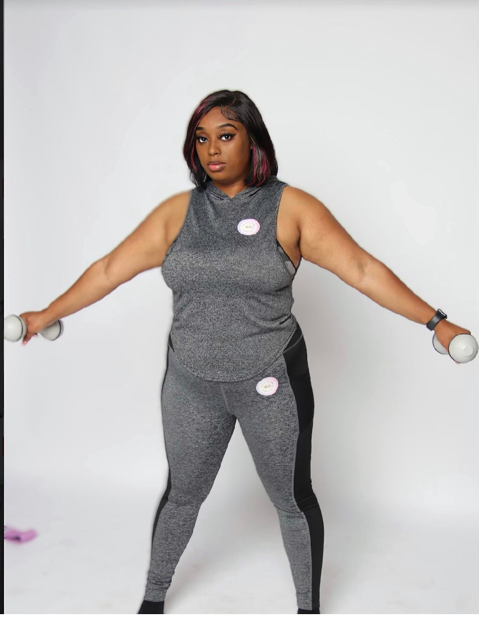 Grey fitness waist control leggings
