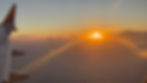 Sunset view from airplane window