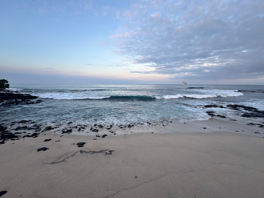 Serene beach scene at dawn
