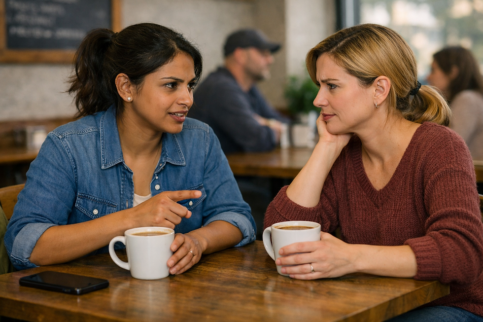 Två kvinnor på café- alldagligt-diskuterar.png