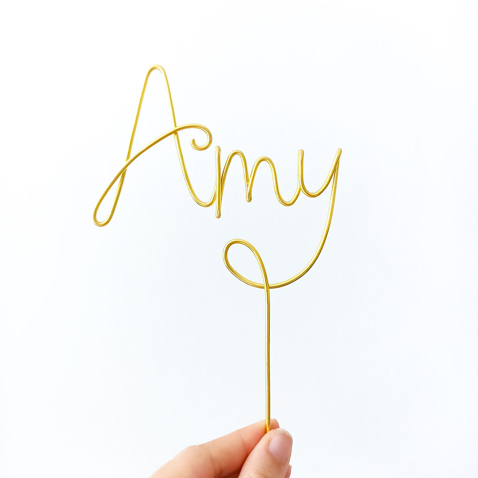 Thumbnail: Medium Single Prong Name Wire Cake Topper