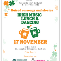 17th November - Irish music lunch and dancing