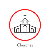 A church building with a cross 