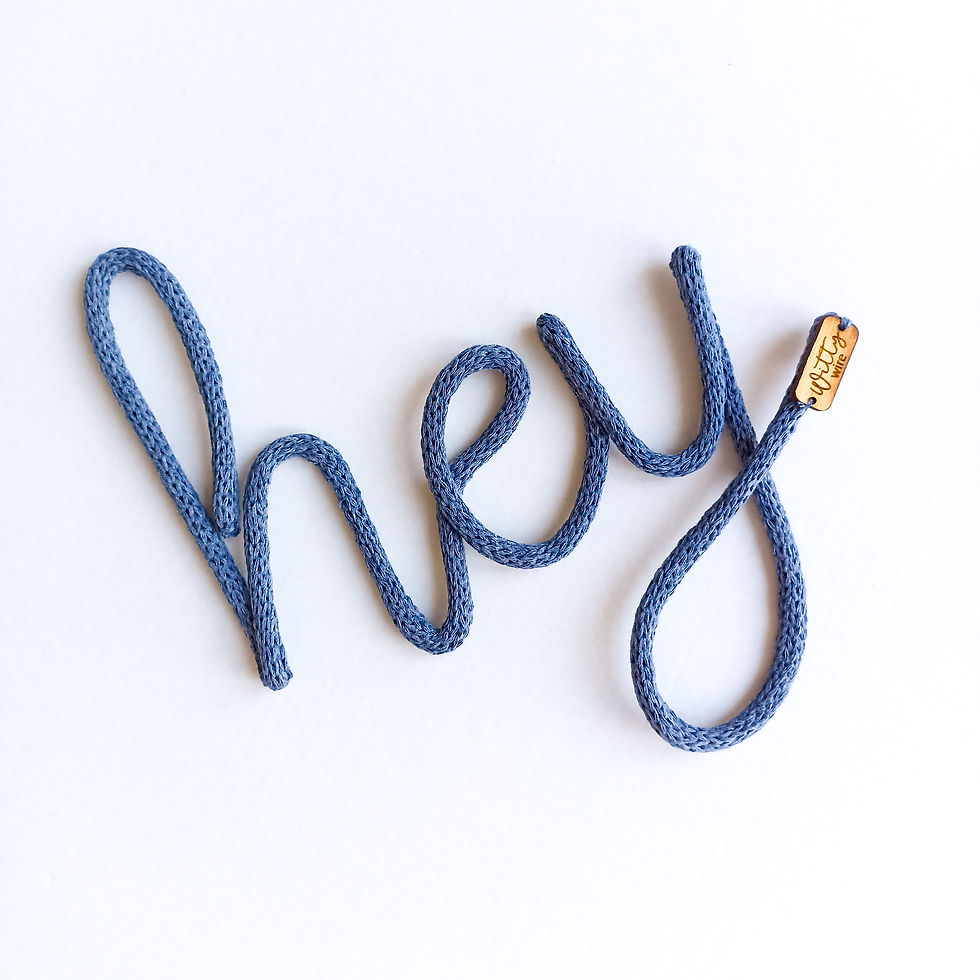 Thumbnail: HEY knitted wire word