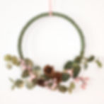 Thumbnail: Pink Berry Golden Green Christmas Wreath 25cm