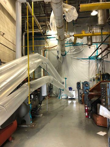 Negative air machines use ducting to remove contaminated air from a sealed containment area