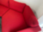 Miniaturebillede: Ragna - Raun chaiselong rød brugt sofa med puf