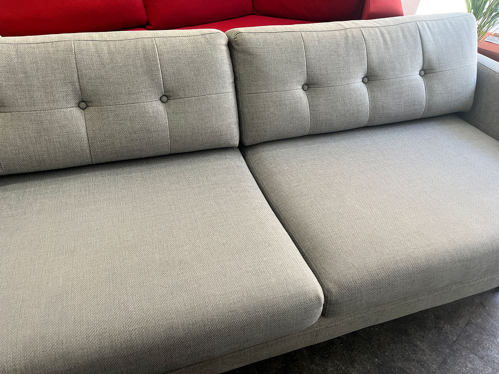 Miniaturebillede: Vera - SofaCompany Vera 3 personers lysegrå/blå brugt sofa