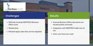 Kershaw Health's challenges and results comparison table with Find-It.