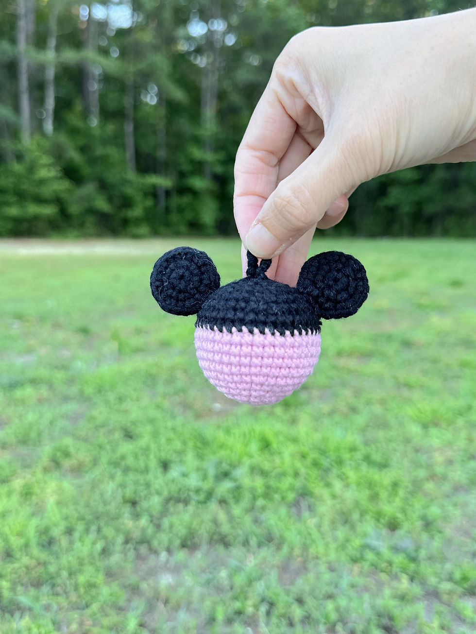 Thumbnail: Handmade Crochet Minnie Mouse Inspired Key Chain Size 