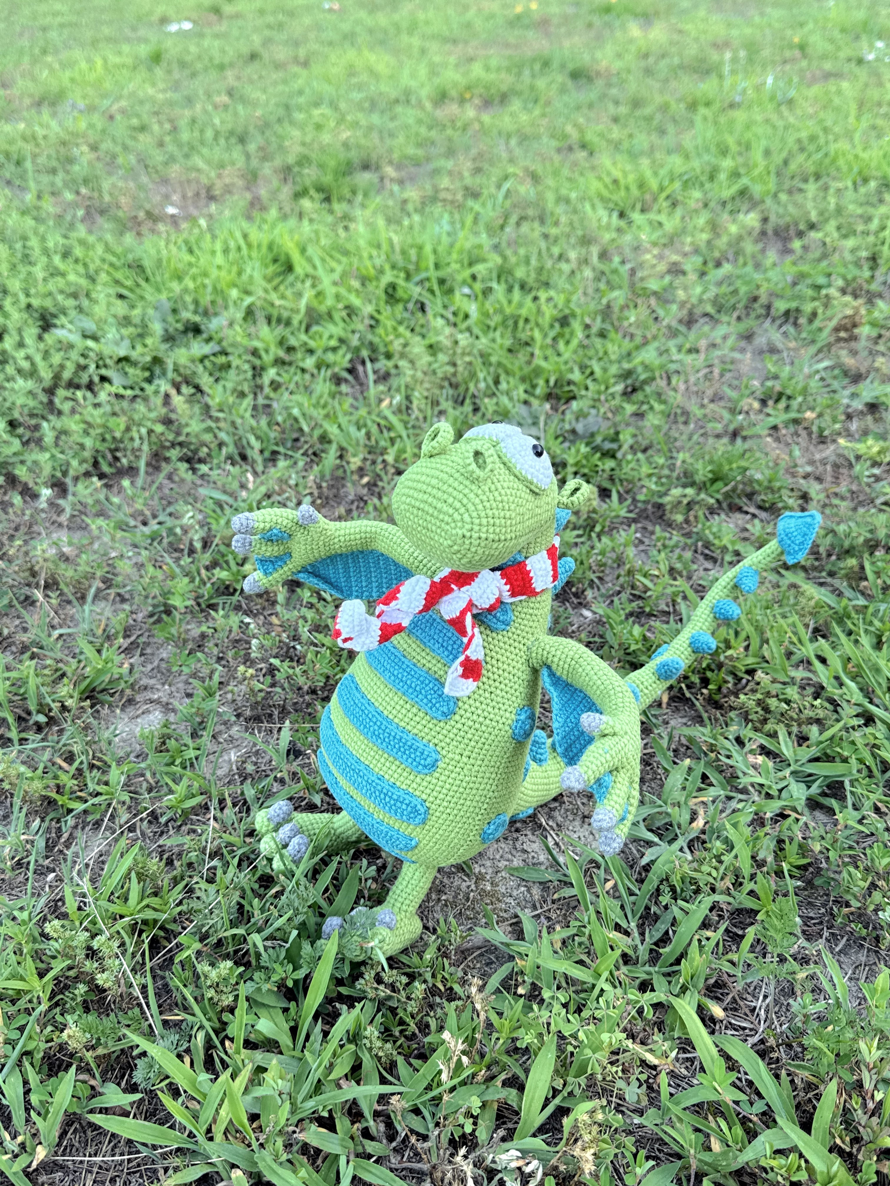 handmade crochet amigurumi dragon plush