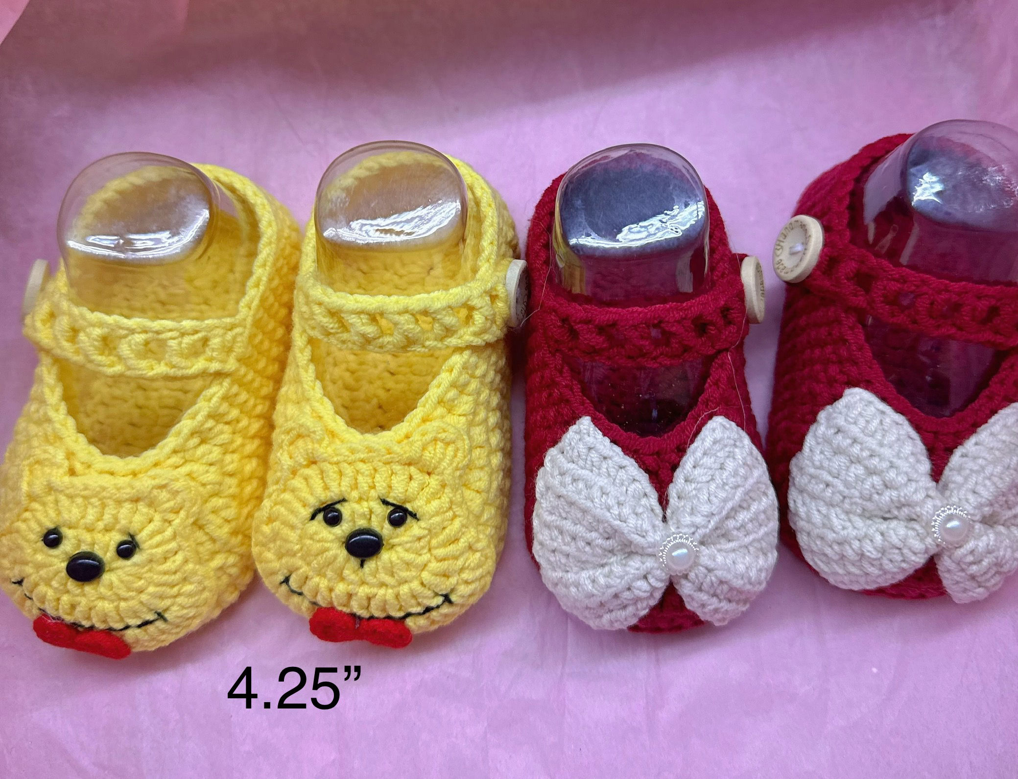 Handmade Crochet Baby Shoes – Cute Animal Toddler Shoes, Baby gift  4.25”