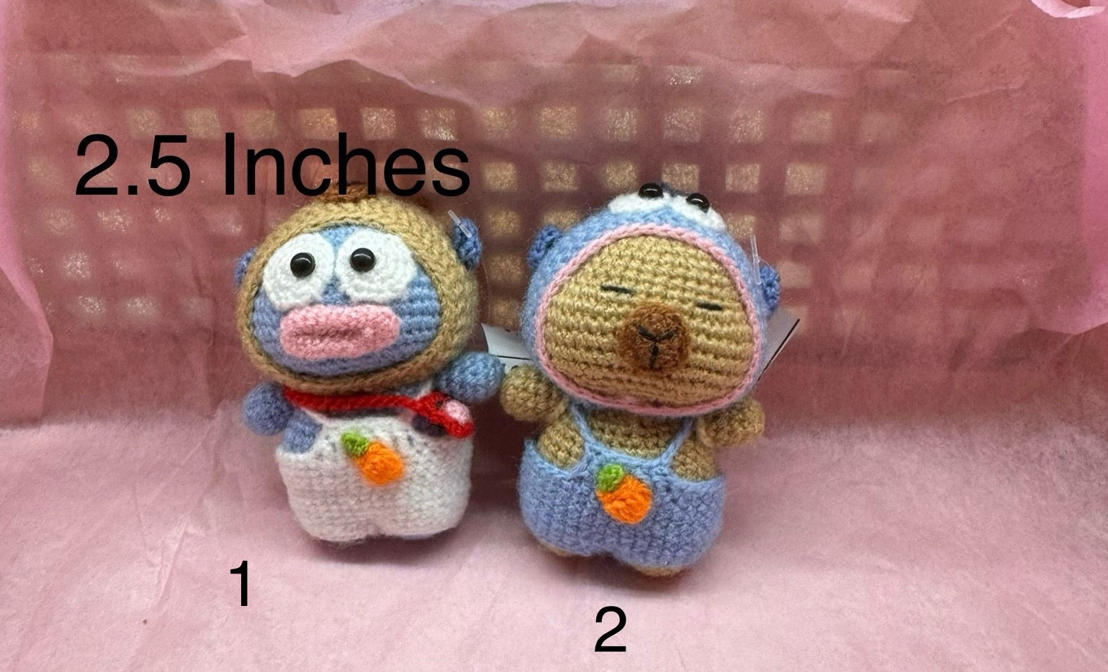 Handmade Micro Crochet Wool Yarn Kapybara  Fishman Hang-yo-don Cutie