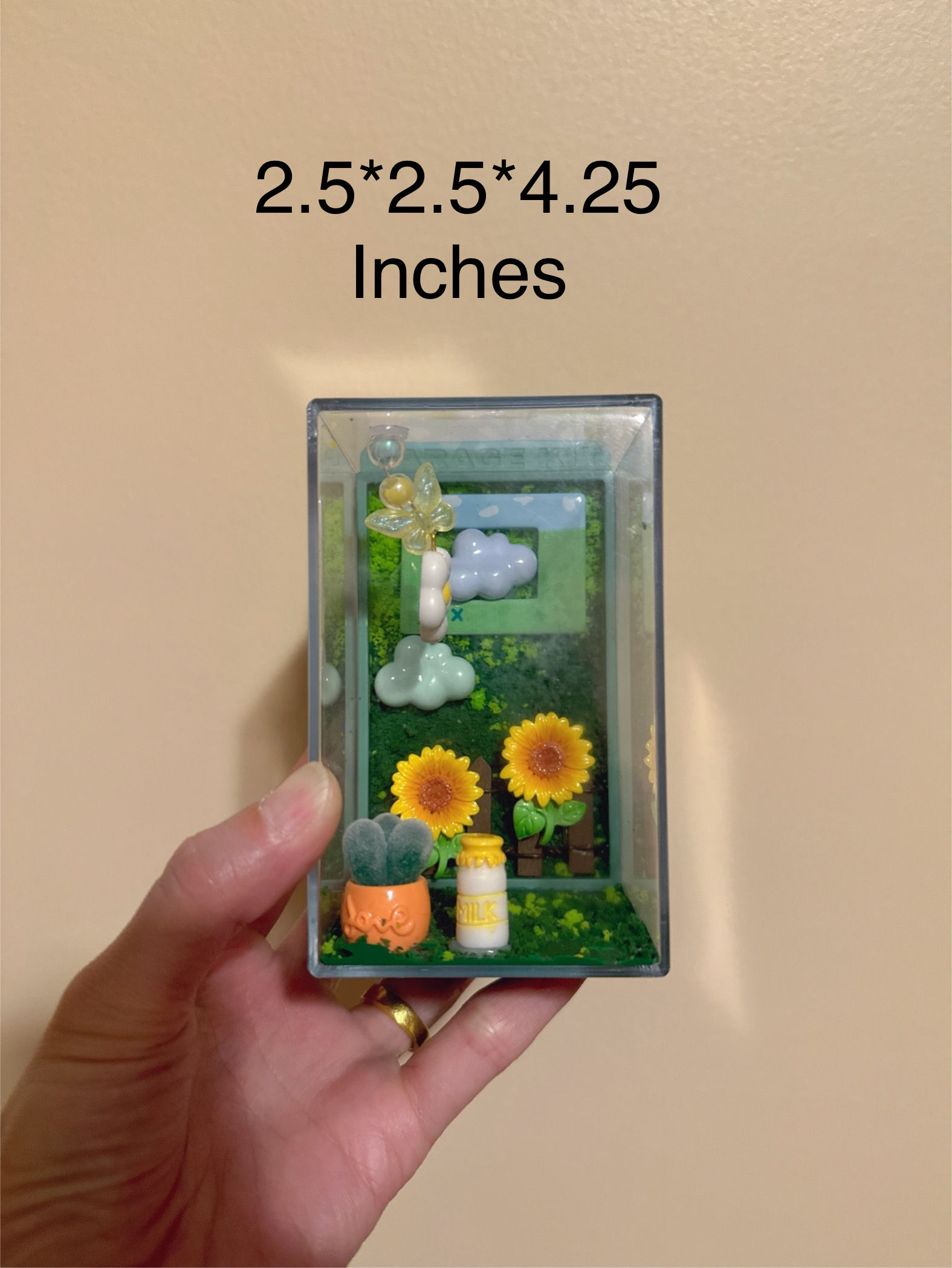 Miniature Doll Display Case – Handmade Micro Scene Box – Tiny Garden Shadow Box 