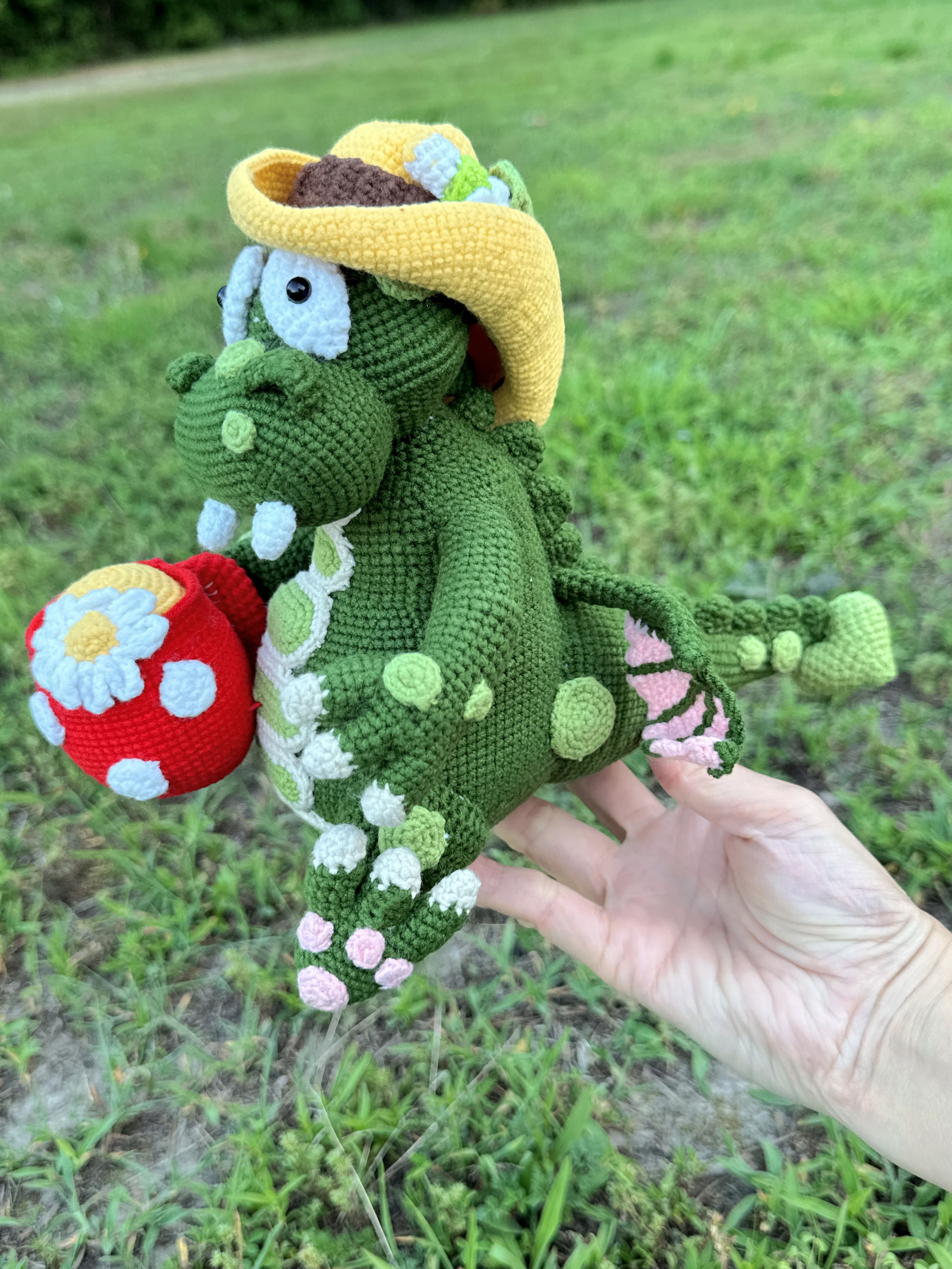 Handmade Crochet Amigurumi Vacation Dragon 