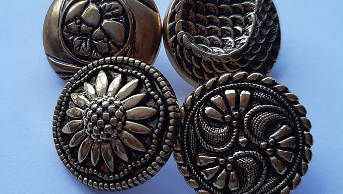 Matching Metal Embossed Buttons