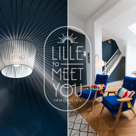 Maison familiale à louer Lille Euratechnologies  Lille to meet you expatriés expatriation 6 chambres et jardin - Séjour escaliers location vente
