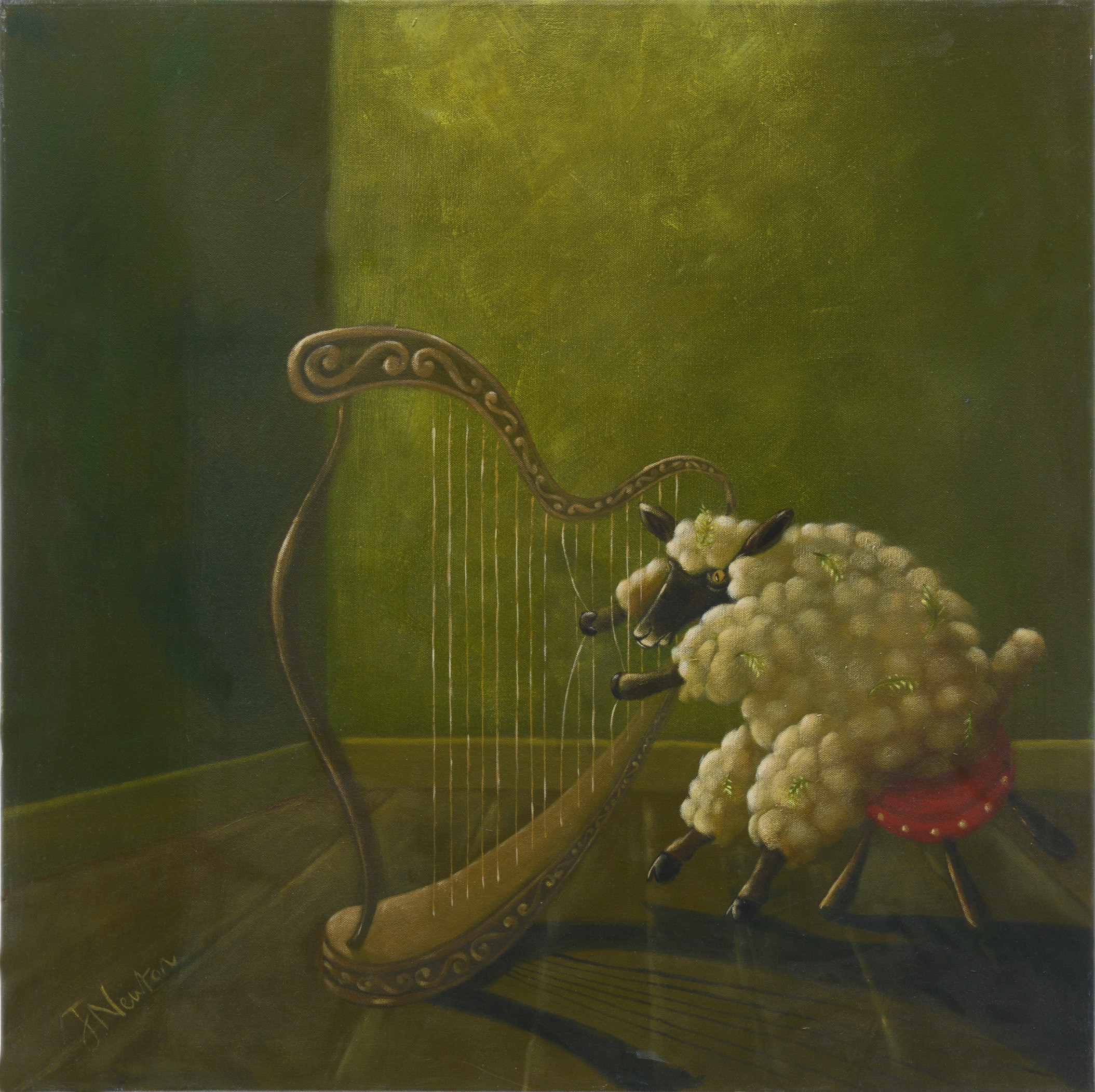 12 x 12" Artists print: The Harpist