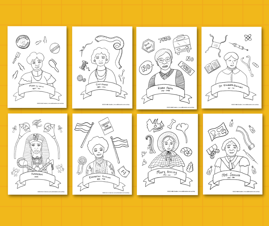 Thumbnail: "Women of the World" Digital Coloring Pages