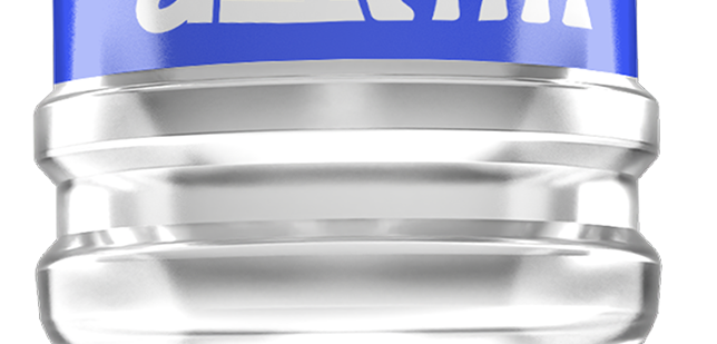 Close-up of a silver bottle with the word GLORIA written on it.