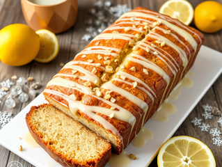 Lemon Almond Winter Loaf with Vanilla Drizzle