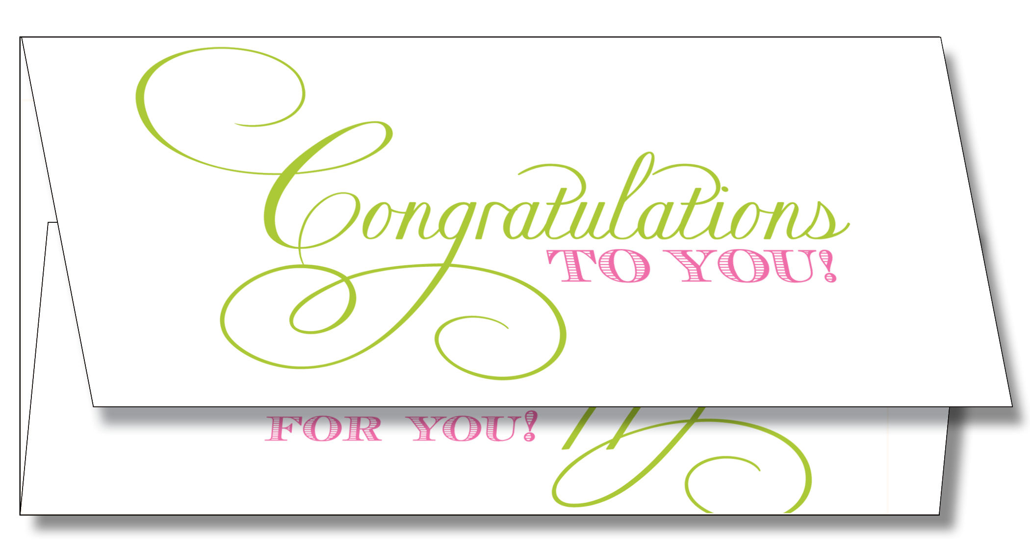 Congratulations Script Pink Currency Enclosure