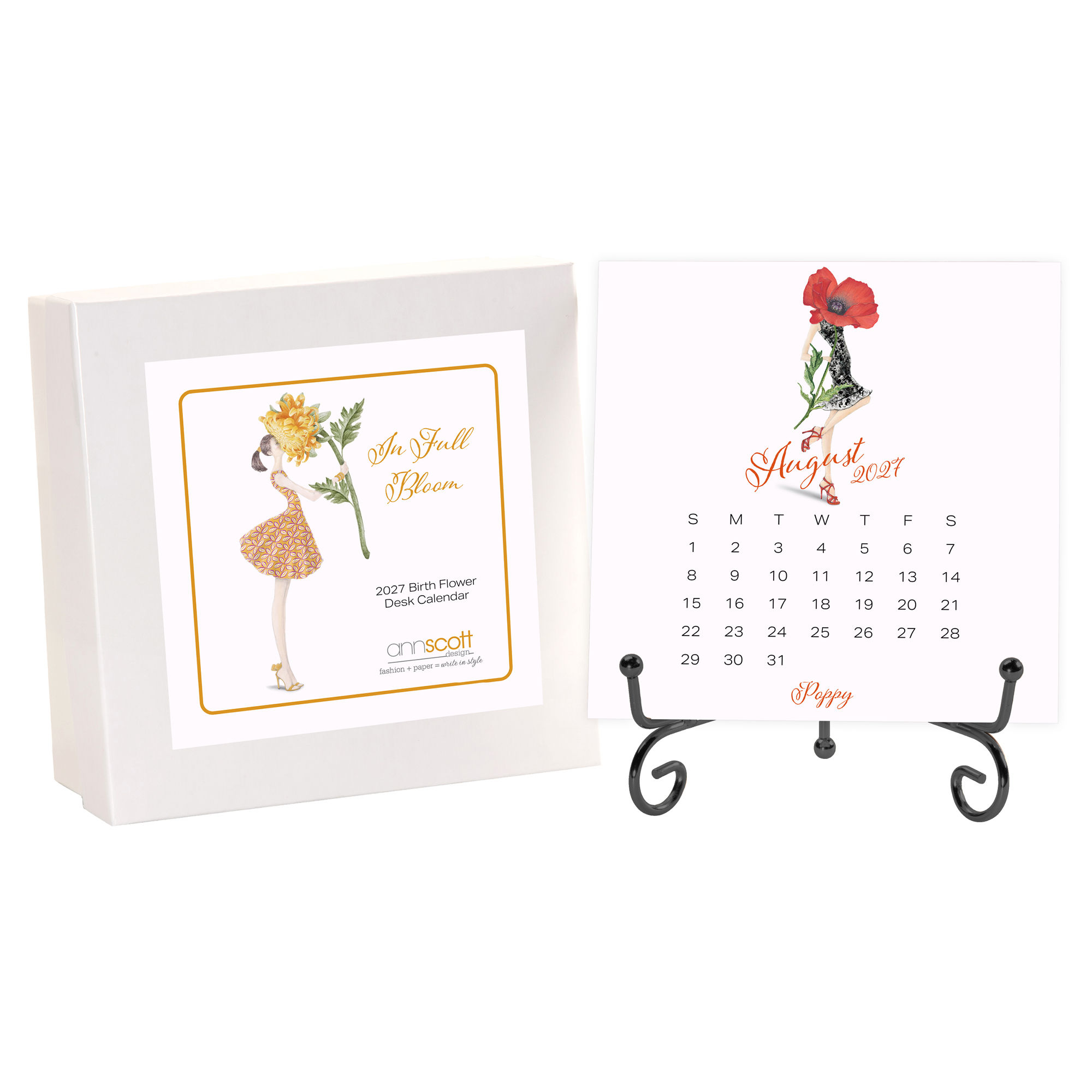 2027 Ann Scott Flowers Desk Calendar