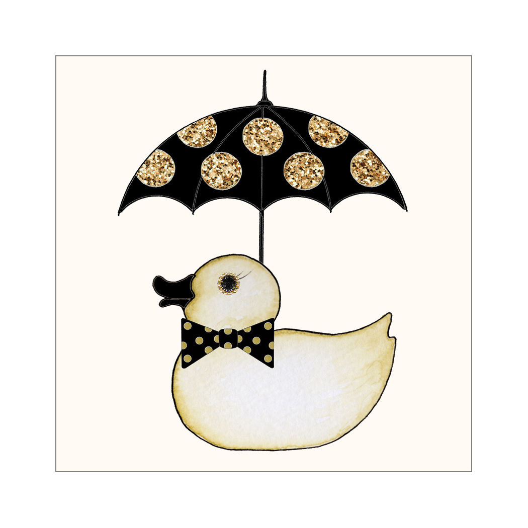 GGE127 - Duck With Polka Dot Umbrella