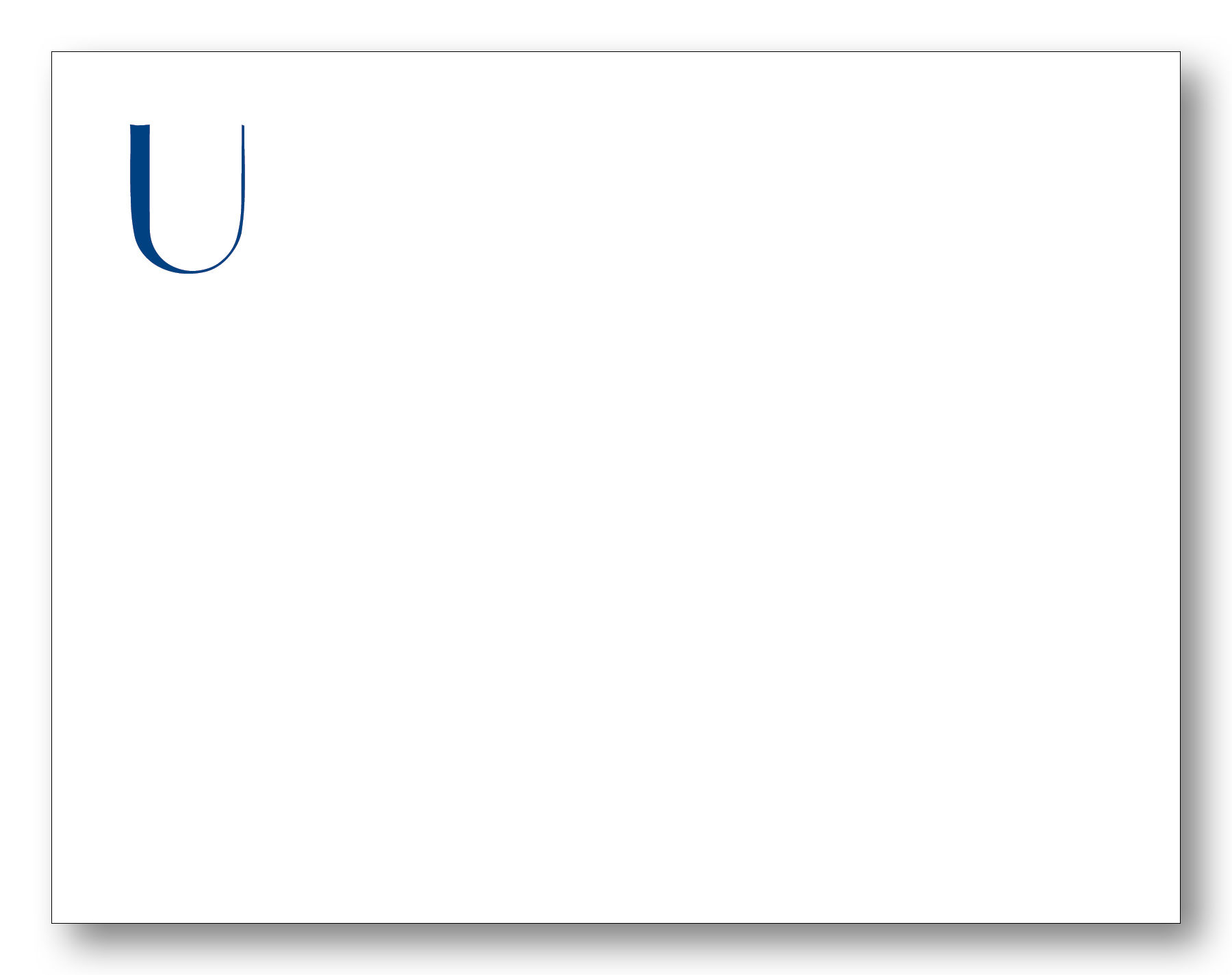 U Art Deco Navy Note Card
