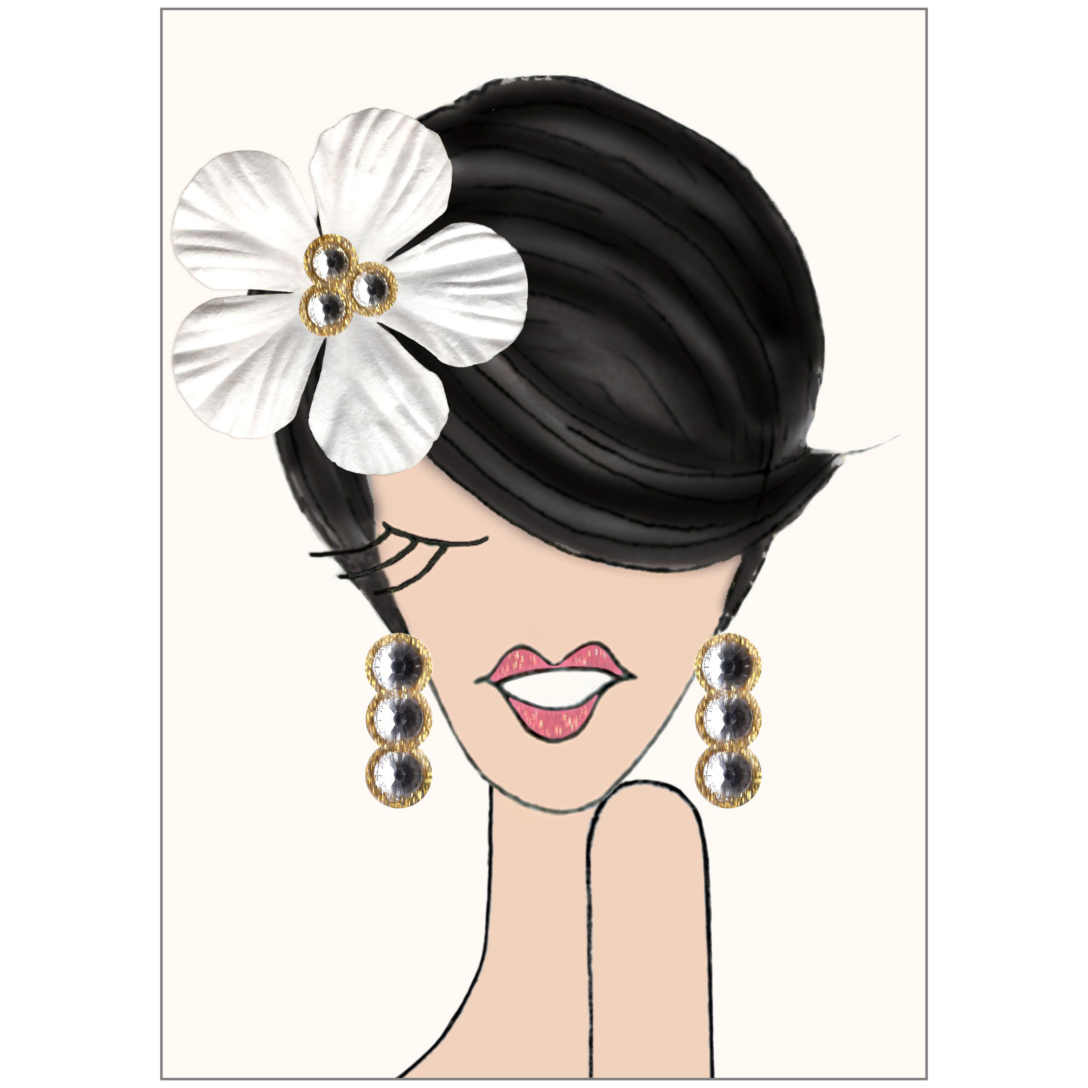 CCC158 Brunette Hair Birthday Gal