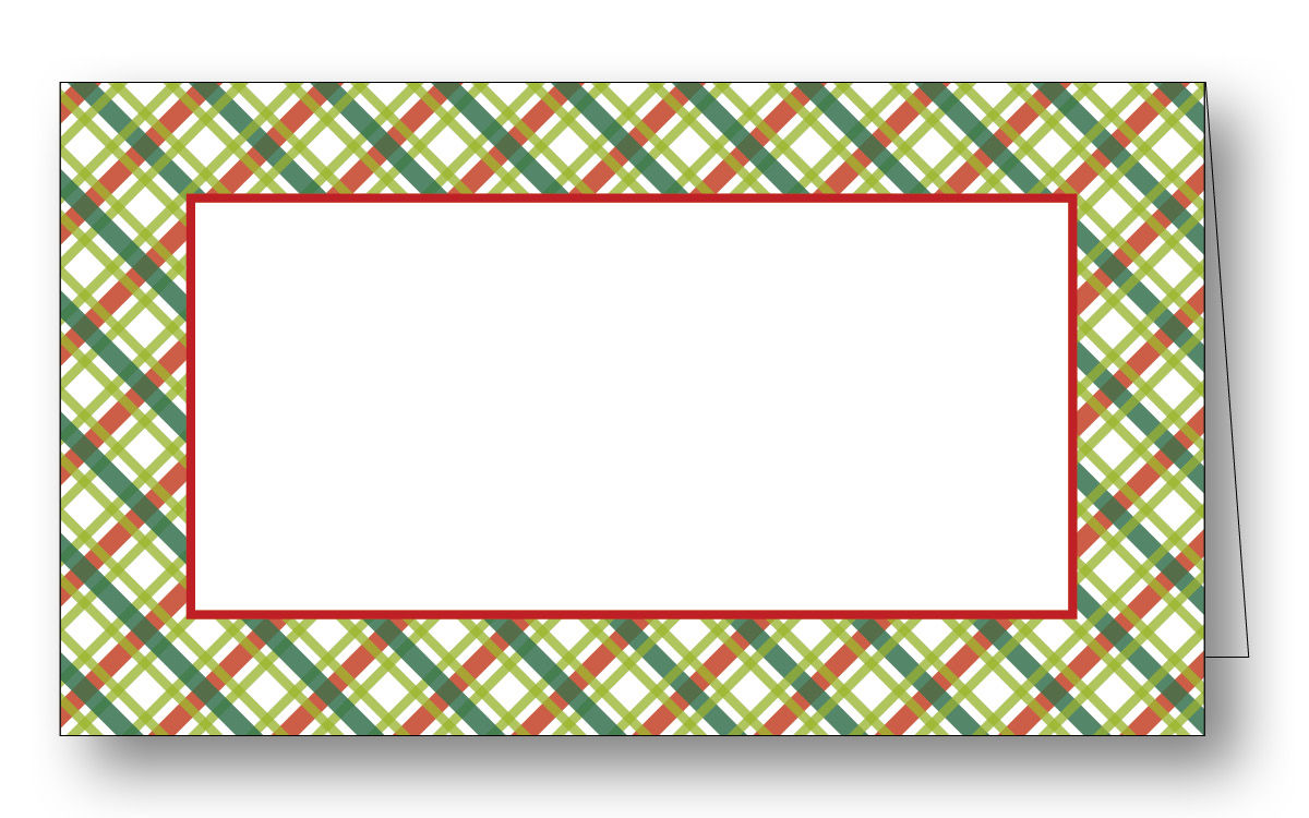 Nolen Plaid Chartreuse Place Card