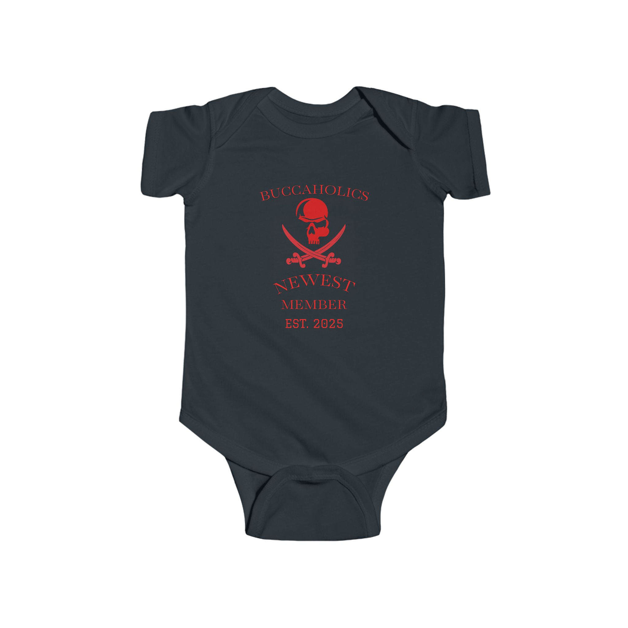 Buccaholics Infant Bodysuit – Newest Member Skull Design
