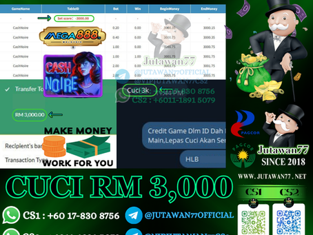 🤩Mega888 Game 🎰Cash Noire🎰 CUCI RM3,000‼️Game Bayar Lagi , Jangan Lepas Peluang Ni‼️