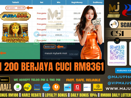 😍 Mega888 Game 🎰 Boyking Treasure 🎰 TopUp RM200, Cuci RM8,361 ‼️ Jom Join Now ‼️