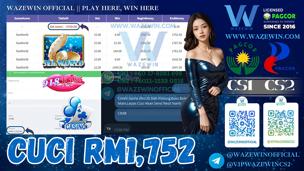 š¤©918Kiss Game šSeaWorldš Cuci RM1,752ā¼ļøGame Sedang Bayar, Cuba Luck Sekarangā¼ļø