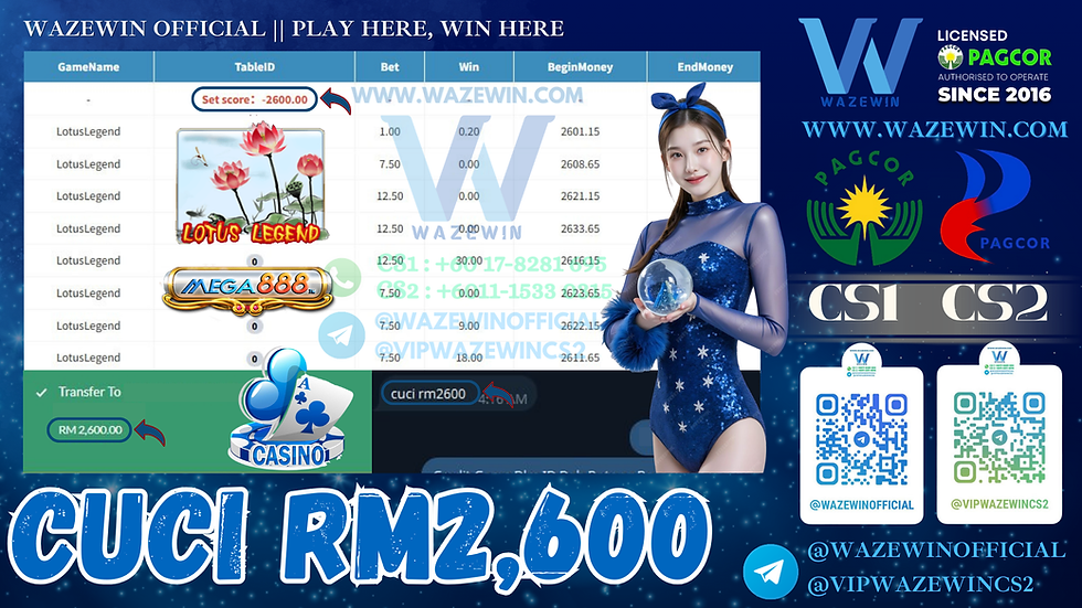 🤑Mega888 Game 🪷Lotus Legend🪷Cuci RM2,600‼️Jom Ajak Kawan Menang Bersama‼️