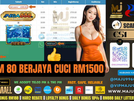 🥰Mega888 Game 🎰Dolphin Reef🎰 TopUp RM80, Cuci RM1,500‼️Game Sedang Bayar, Jangan Lepas Peluang Ni‼️