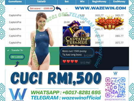 🎉Mega888 Game 🏴☠️Captain Treasure🏴☠️ Cuci Rm1,500‼️Kaya Dalam Sekelip Mata‼️Tahniah Bossku Cuci Lagi‼️