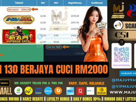 🤤Mega888 Game 🎰Emperor Gate🎰 TopUp RM130, Cuci RM2,000‼️Jom Cuba Luck Sekarang‼️
