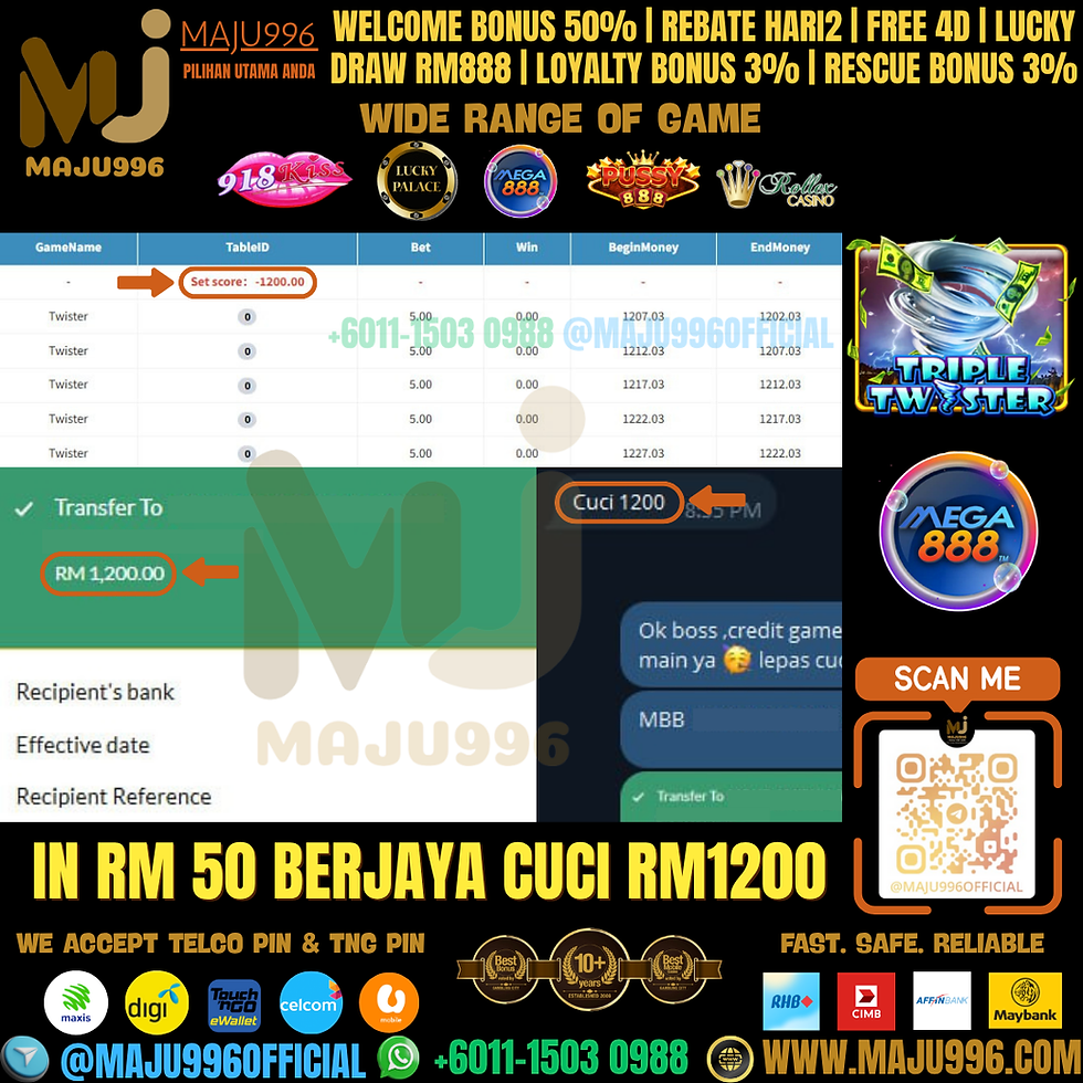 🤩Mega888 Game 🌪️Twister🌪️TopUp Rm50, Cuci Rm1,200‼️Game  Sedang Longgar‼️Jgn Lepas Peluang Ini‼️