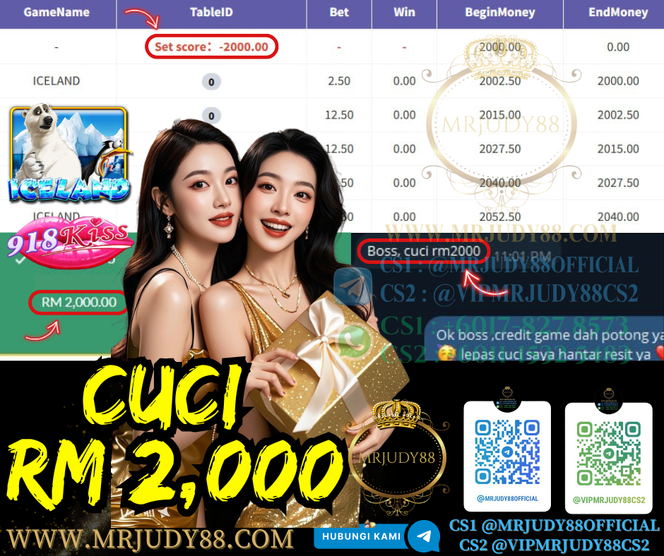🤗918Kiss Game 🐻❄️Iceland🐻❄️ Cuci RM2,000‼️Topup Sikit Sahaja, Dapat Cuci Besar‼️