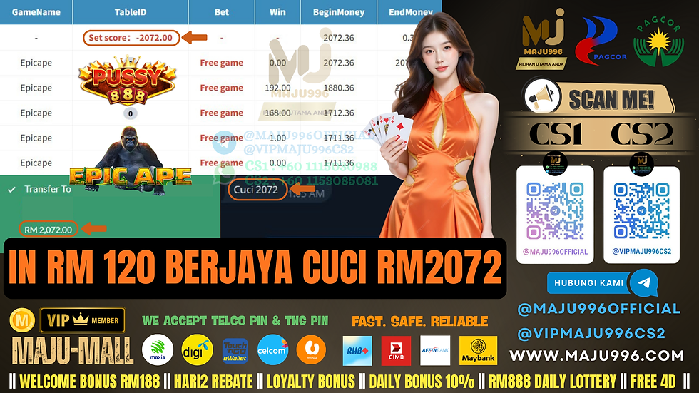 🥳Pussy888 Game 🎰Epic Ape🎰 TopUp RM120, Cuci RM2,072‼️Boss Sangat Ong Hari Ni , Dapat Free Game Lagi‼️