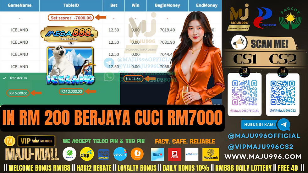 😚Mega888 Game 🐻‍❄️Iceland🐻‍❄️ TopUp RM200, Cuci RM7,000‼️Jom Play Now‼️