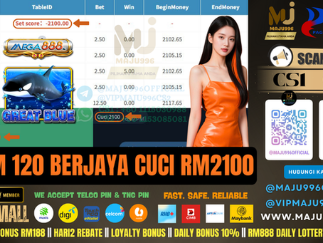 😍Mega888 Game 🎰Great Blue🎰 TopUp RM120, Cuci RM2,100‼️Jom Join Now‼️